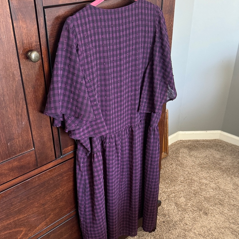 Universal Thread Deep Purple Checkered Long Sleev… - image 5